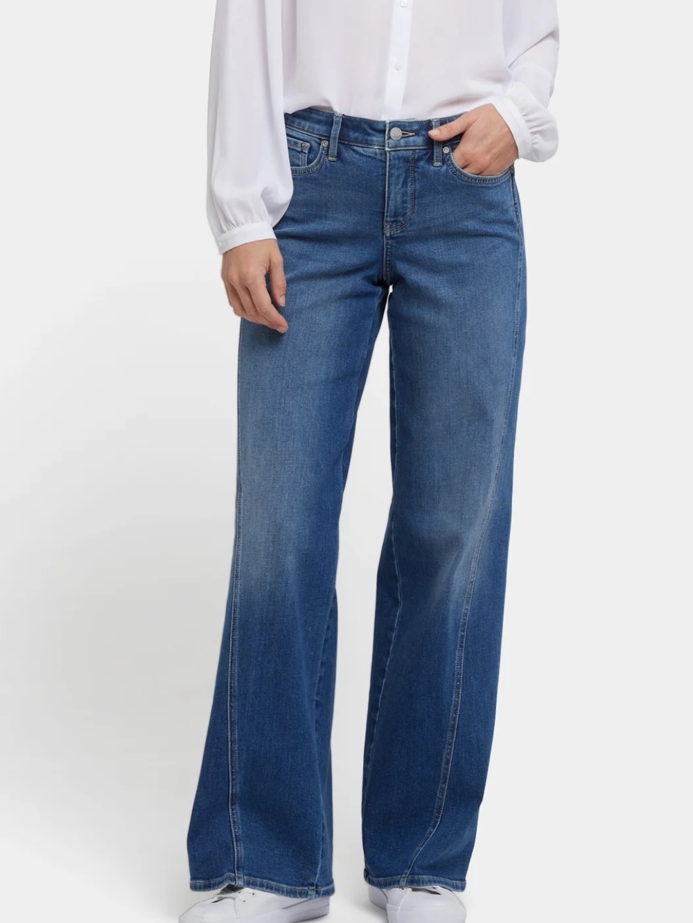 NWT-NYDJ -Teresa Wide Leg Contour Seams-Medium Wash